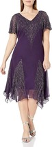 J Kara New York Women&#39;s Plum Sequin Dress 18W Short Beaded Dress ~NEW with tags~ - £79.62 GBP