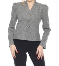 Joseph Ribkoff puff sleeve peplum jacket Grey Melange - £99.44 GBP