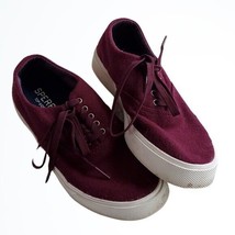 Sperry Topsider Maroon Red Lowtop Tied Shoes Flats Sneakers Size 7 - £23.00 GBP