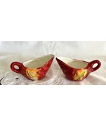 2 Individual Gravy or Creamers 4&quot; Length 2&quot; Tall Fall Colors Red Yellow ... - $180.63 MXN