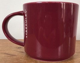2013 Starbucks 14 oz Maroon Ceramic Porcelain Glazed White Logo Coffee Mug - £19.91 GBP