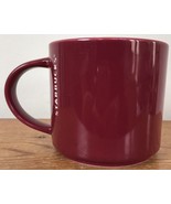 2013 Starbucks 14 oz Maroon Ceramic Porcelain Glazed White Logo Coffee Mug - £19.68 GBP