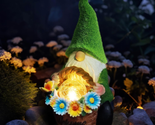 Solar Garden Gnomes Outdoor Statues: Garden Statues with Solar Light and... - £23.49 GBP