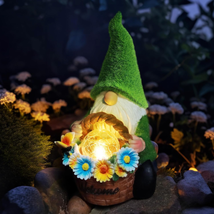 Solar Garden Gnomes Outdoor Statues: Garden Statues with Solar Light and... - £31.94 GBP