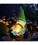 Solar Garden Gnomes Outdoor Statues: Garden Statues with Solar Light and... - £23.53 GBP