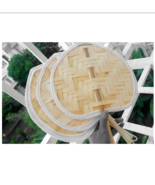 Bamboo Craft Weave Hand Fan Heart, Handwoven Straw Cane Rattan - £7.86 GBP