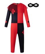 Yruiz Girl Halloween Clown Jumpsuit Red Black Long Sleeves Size 5-6Y - $101.07 MXN