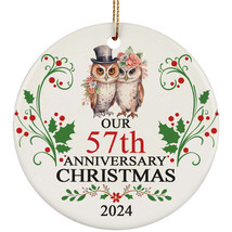 Our 57th Anniversary Christmas 2024 Ornament Gift 57 Years Owl Couple In Love - £11.83 GBP