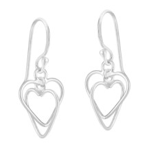 Everlasting Tangled Hearts Mobile Sterling Silver Dangle Earrings - £9.95 GBP