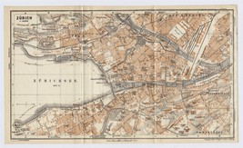 1922 Original Vintage City Map Of Zurich Zürich / Switzerland - $27.31