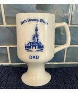Vintage Walt Disney World Castle &quot;DAD&quot; White Milk Glass Footed Pedestal ... - $341.17 MXN