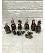 Vintage Mexican Tonala Hand Painted Pottery Nativity Folk Art Set 13 Pie... - $1,414.63 MXN
