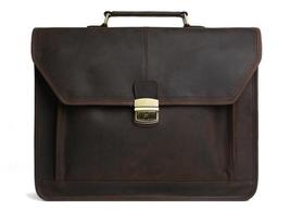 Leather Briefcases Men Vintage Crazy Handmade Men Messenger Bag Laptop Bag - £224.09 GBP