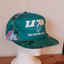 80s Hawaiian Trucker Hat Farm Service Floral Corded Agri Seed Chemical - $46.54