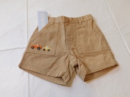 Gymboree Baby Boys Shorts Khaki with car &amp; truck embroidered 6-12 Months NWT - £10.22 GBP