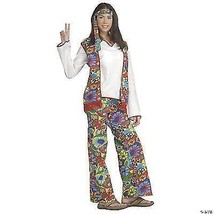 Hippie Costume Adult Women 60&#39;s 70&#39;s Flower Child Halloween One Size FM53225-... - £56.01 GBP