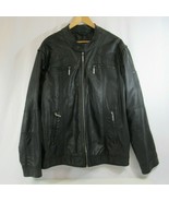 For Him London UK Vegan Leather Jacket Black Faux Moto Biker Racing Zip-... - £30.62 GBP