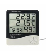 HTC-2 Digital LCD Hygrometer Indoor Thermometer Humidity Gauge Meter Clock - $13.09