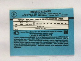 An item in the Sports Mem, Cards & Fan Shop category: 1988 Donruss Roberto Alomar PADRES Rated Rookie baseball card No. 34