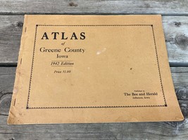 VTG 1942 ATLAS OF GREENE COUNTY IOWA JEFFERSON BEE &amp; HERALD - $29.65