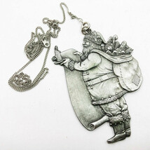 Santa With List White Swan Pewter Necklace Ornament ~ 1992 ~ NIB - £14.88 GBP