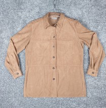 TanJay Shirt Womens Size 8 Tan Faux Suede Button Up Shacket Shirt Jacket - £11.98 GBP
