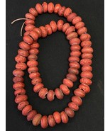 SCHÖNE Vintage Koralle ORANGE Kunst DONUT GLASPERLEN - Perlenstrang 24 Zoll - $1,004.94 MXN