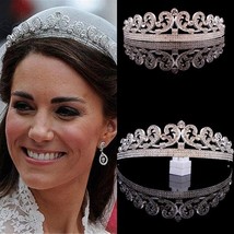 Baroque Princess Diana William Kate Bridal Crown Tiaras Boutique Rhinestone Diad - £13.09 GBP