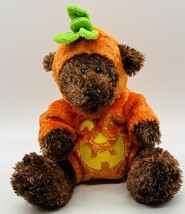 Animal Adventure Bear Pumpkin Outfit Plush Stuffed Animal 9 inch Halloween 2007 - £11.42 GBP