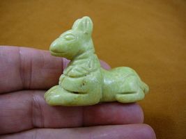 (Y-DOG-LD-714) yellow white Anubis Egyptian God gemstone STONE carving f... - $19.49
