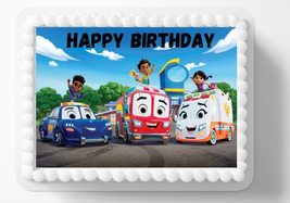 Firetruck Buds Birthday Edible Image Edible Cake Topper Frosting Sheet I... - £13.01 GBP