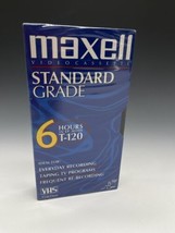 Maxell Blank Video Cassette Tape Standard Grade 6 Hours T-120 VHS SEALED - $11.30