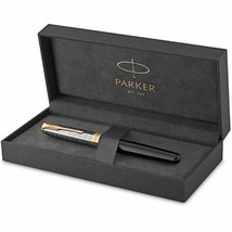 PARKER Sonnet Rollerball Pen | Premium Metal and Black Gloss Finish with Gold Tr - £190.60 GBP