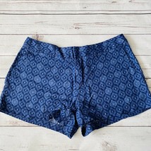 Cynthia Rowley Blue Linen Tribal Print Size 6 Boho Womens Shorts Ikat - £15.60 GBP