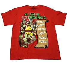 Ninja Turtles Boys L Large Christmas Red All I Want For Christmas Tee Shirt TNT - $13.46