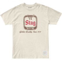Stag Beer Logo Since 1851 Vintage Style T-Shirt White - £30.52 GBP+