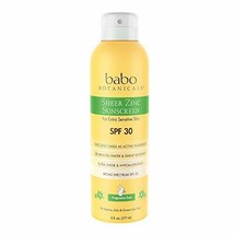 Babo Botanicals Sheer Zinc Continuous Spray Sunscreen SPF 30 with 100% Minera... - £17.96 GBP