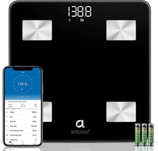 Arboleaf Weight Scale - Smart Scale Bluetooth Body Fat Scale Wireless, Black - £33.64 GBP