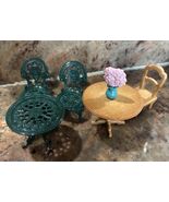 Epoch Sylvanian Families Calico Critters 2 Table And 3 Chairs Flowers Fu... - $35.63