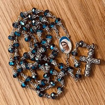 Virgin Mary Antiqued Rosary Necklace Urn - £40.05 GBP