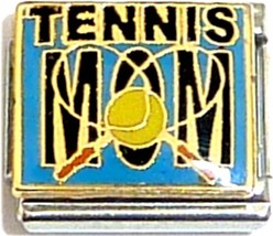 Tennis Mom On Blue Italian Charm - £6.98 GBP