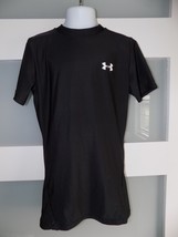 Under Armour Fitted Heat Gear Black SS Shirt Size M Boy&#39;s - $13.80