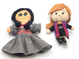 Small Fabric Doll Black Plaid Checker Dress &amp; Disney Frozen 2 Anna Plush... - $20.99