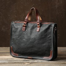 PNDME business retro genuine leather men briefcase casual soft natural real cowh - £188.05 GBP