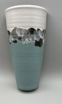 Wall Sconce Stoneware Signed Sea Green White Border White Black Unknown ... - $56.06