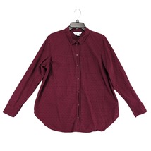 Old Navy Women&#39;s XL Classic Shirt, Wine Polka Dot Button Up Preppy Long ... - $380.72 MXN