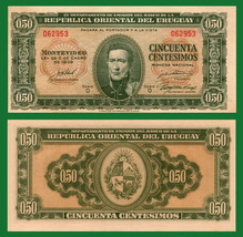 Uruguay P34, 100 Centismios, General José Gervasio Artigas 1939  XF-AU - $4.44