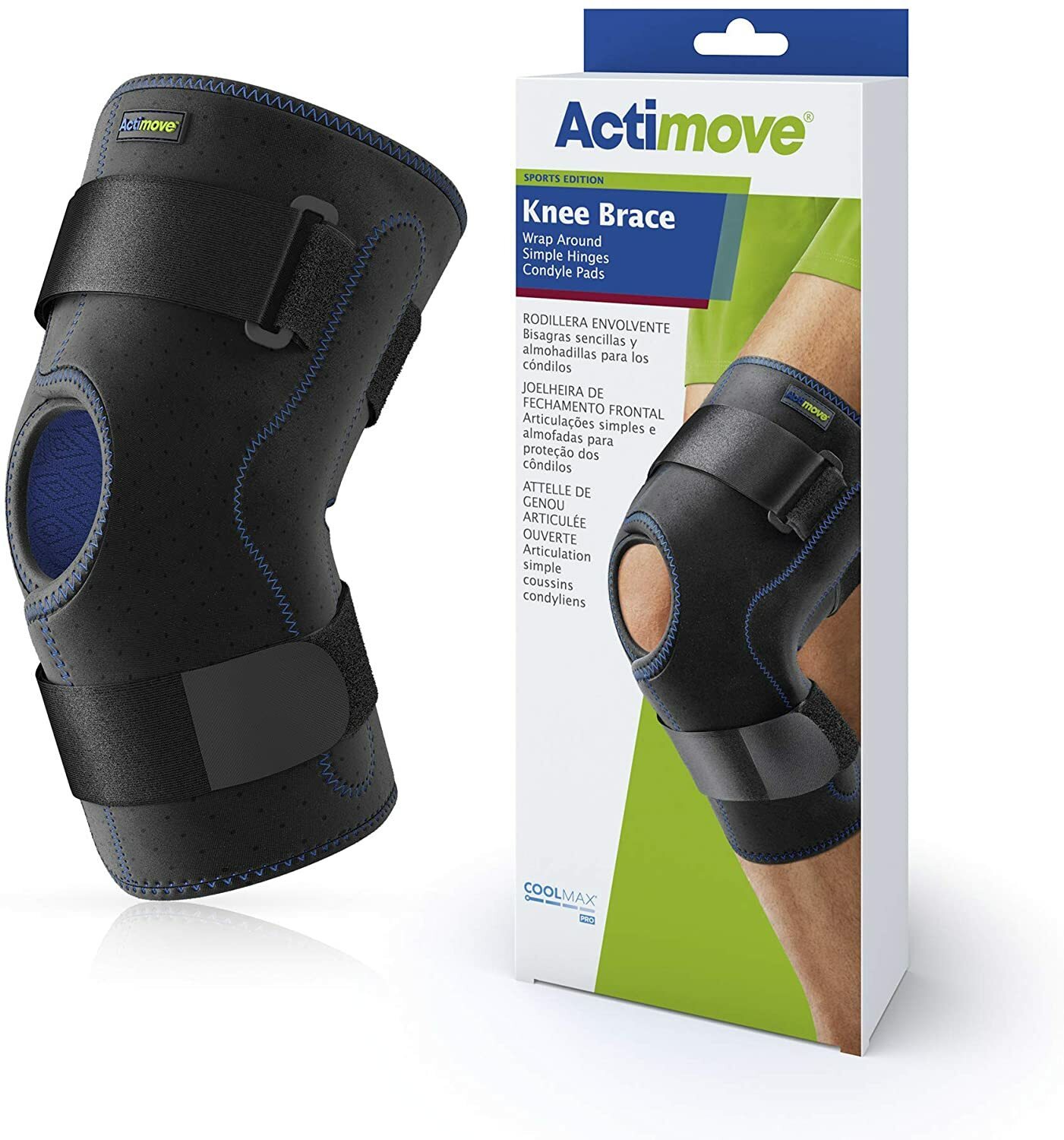 Actimove Knee Brace Wrap Around, Simple Hinges, Condyle Pads Small (Black) - $48.50