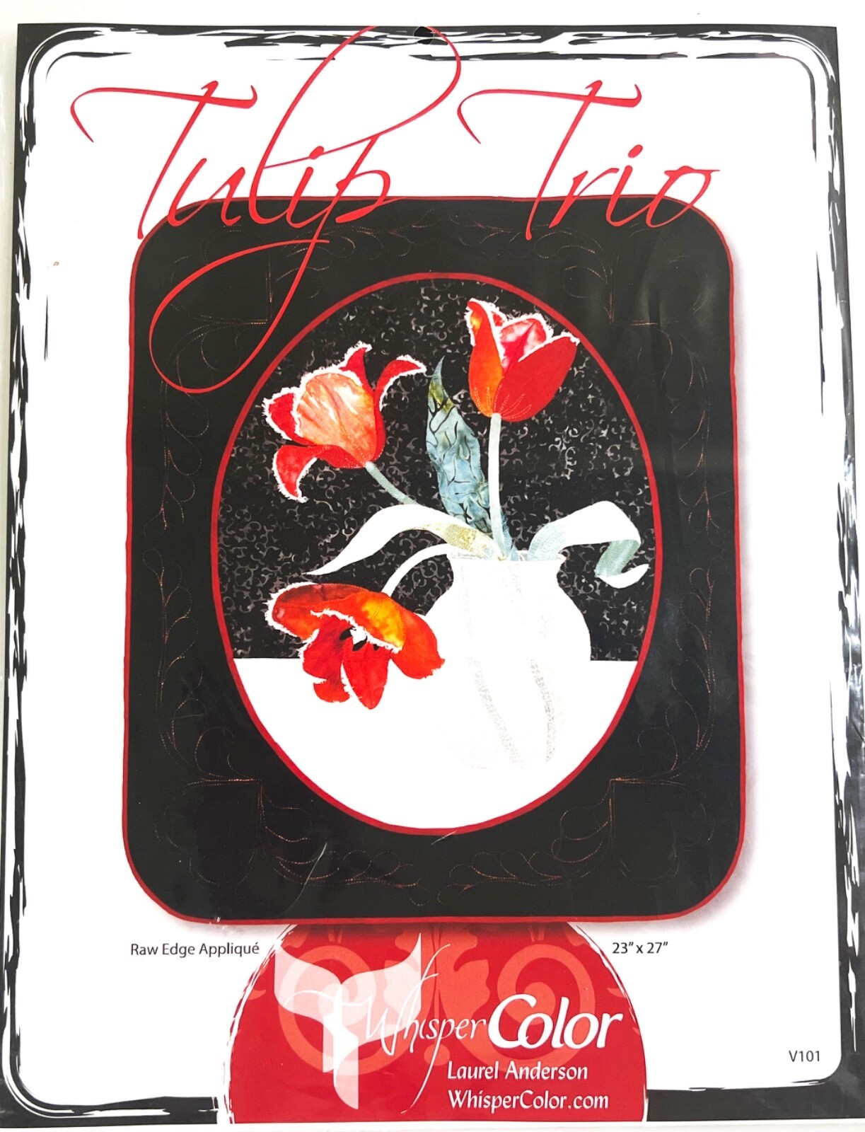 Tulip Trio Raw Edge Applique Whisper Color 23&#39;&#39;x 27&#39;&#39; Pattern - $17.81