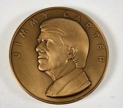 The Franklin Mint 1977 Bronze Jimmy Carter Inaugural Medallion Paperweig... - $18.80
